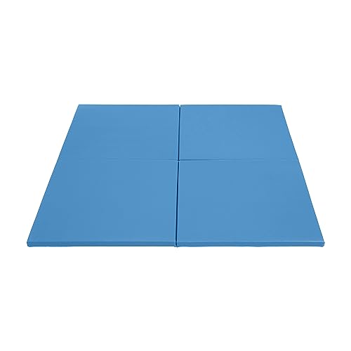 ECR4Kids SoftZone Play Patch Activity Mat Squares, Modular Playmat, French Blue, 4-Pack - color: French Blue