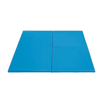 ECR4Kids SoftZone Play Patch Activity Mat Squares, Modular Playmat, French Blue, 4-Pack - color: French Blue