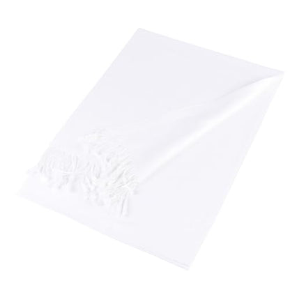 TZ Promise Women Pashmina Shawls and Wraps for Evening Dresses,Soft Large Long Scarf for Wedding,Bride Bridesmaid Gifts - color: White