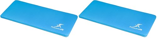ProsourceFit Extra Thick Yoga Knee Pad and Elbow Cushion 15mm (5/8”) Fits Standard Mats for Pain Free Joints in Yoga, Pilates, Floor Workouts - color: Aqua, size: 5/8"/15mm (Single) (Pack of 2)