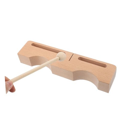 Wooden Percussion Block with Mallet Dual Tone Musical Instrument for Adults Light Yellow Hardwood Rhythm Block for Music Education Live Performance