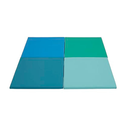 ECR4Kids SoftZone Play Patch Activity Mat Squares, Modular Playmat, Contemporary, 4-Pack - color: Contemporary