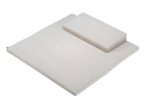 Large Meditation Cushion Mat Set Thick Yoga Mat Bolster Floor Pillows Seating for Adults Upgraded Meditation Accessories(Size:60x60cm(24x24inch),Color:Off White-1) - color: Off White-1, size: 60x60cm(24x24inch)