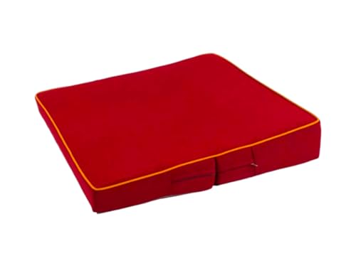 Large and Meditation Cushion,Square Handcrafted Meditation Mat,Portable Foldable Floor Cushion Outdoor Coconut Fibre Linen Yoga Cushion(Size:60x60cm(24x24inch),Color:Red1) - color: Red1, size: 60x60cm(24x24inch)