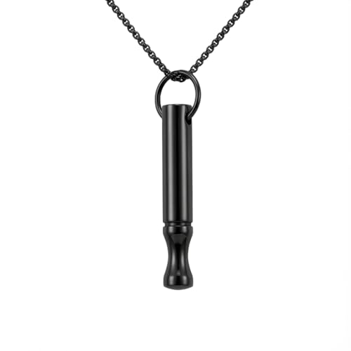 Breathing Easy Necklace, Mindfulness Breathing Stainless Steel Pendant for Stress Relief, Anxiety Management & Smoking Cessation Aid, Intricate Engraving for Men Women - color: B-Black