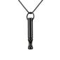 Breathing Easy Necklace, Mindfulness Breathing Stainless Steel Pendant for Stress Relief, Anxiety Management & Smoking Cessation Aid, Intricate Engraving for Men Women - color: B-Black