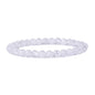 Justinstones Gem Semi Precious Gemstone 6mm Round Beads Stretch Bracelet 6.5 Inch - color: Crackle Clear Quartz