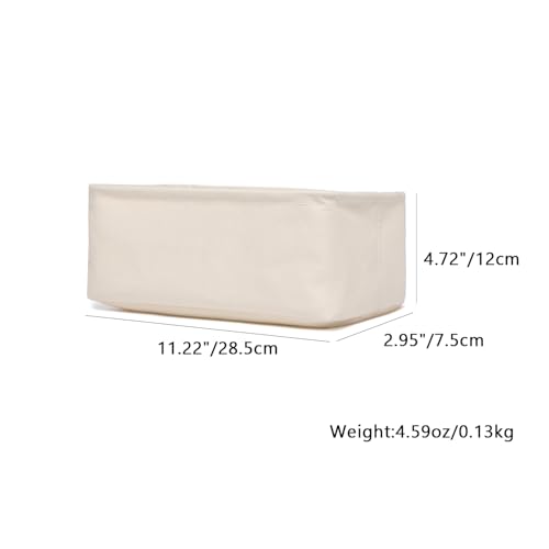 Foldable Storage Bins with Lids Cotton Canvas Rectangular Storage Box Ideal for Organization Lightweight and Durable (11.22 x 2.95 x 4.72) - size: 11.22 x 2.95 x 4.72"