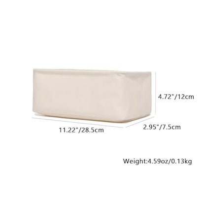 Foldable Storage Bins with Lids Cotton Canvas Rectangular Storage Box Ideal for Organization Lightweight and Durable (11.22 x 2.95 x 4.72) - size: 11.22 x 2.95 x 4.72"