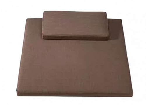 Meditation Mats, Futons, Household Folding, Thickened Fabrics, Natural Hemp Core，Yoga Mat Floor Pillows(Size:60x60cm(24x24inch),Color:Coffee) - color: Coffee, size: 60x60cm(24x24inch)