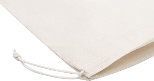 100 Percent Cotton Drawstring Bags, Reusable Quality with Double String, For Pantry Gifts Packing Kitchen Shoes - Pack of 6 (Natural Beige, 10 x 15 Inch) - color: Natural Beige, size: 10 x 15 Inch