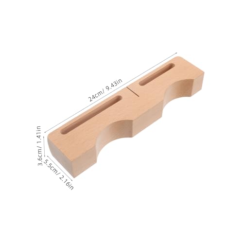 BESPORTBLE Wooden Rhythm Block with Mallet Dual Bass Tone Percussion Instrument for Adults Light Yellow Hardwood Design for Music Education and Performances