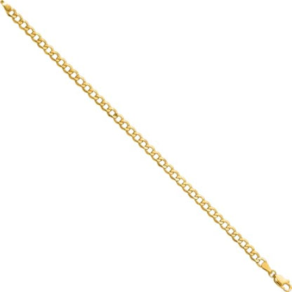 IceCarats 14K Yellow Gold 4.3mm Thick Curb Chain Link Bracelet, Polished