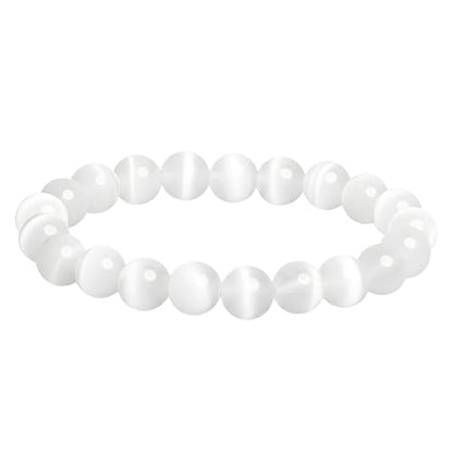 The Alchemist's Arcanum Adjustable Beaded Wrist Accessory for Men and Women, Stretch Fit Stone Bead Jewelry for Daily Wear and Gifting - color: Rainbow Moonstone