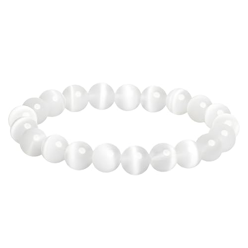 The Alchemist's Arcanum Adjustable Beaded Wrist Accessory for Men and Women, Stretch Fit Stone Bead Jewelry for Daily Wear and Gifting - color: Rainbow Moonstone