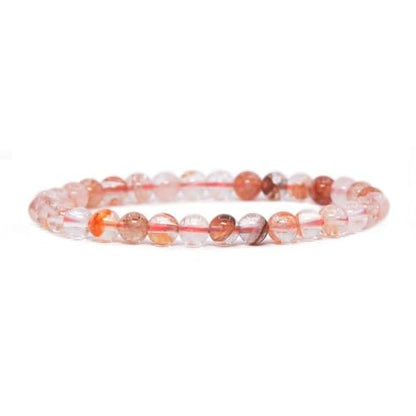 Justinstones Gem Semi Precious Gemstone 6mm Round Beads Stretch Bracelet 6.5 Inch - color: Angel Amphibole Phantom Quartz