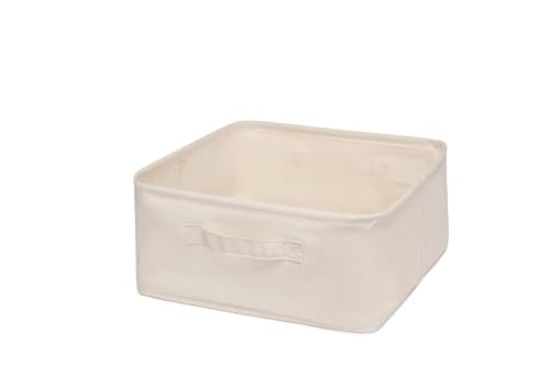 Decorative Basket Rectangular Fabric Storage Bin Organizer Basket with Handles for Clothes Storage - size: 13.7" x 13.7"x 6"