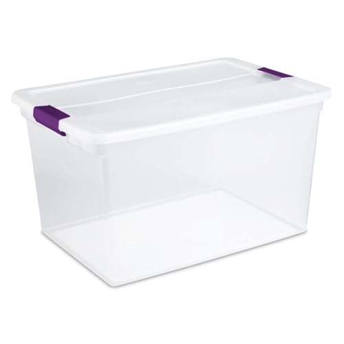 Sterilite 18-Pack 66 Quart ClearView Latch Box, Stackable Organizer Bins with Latching Lids - Clear Plastic Organization Containers for Closet, Bedroom, Shelving Units and Everyday Home Storage - size: 18 Pack, style: 66 Quart