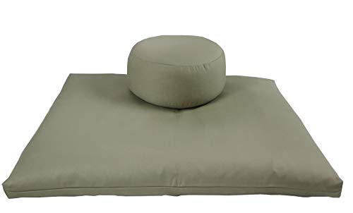 Round Zafu and Zabuton Meditation Cushion Set (2pc) - color: Sand