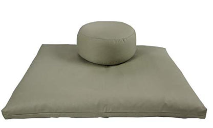 Round Zafu and Zabuton Meditation Cushion Set (2pc) - color: Sand
