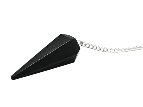 Amazing Gemstone Black Tourmaline Crystal Pendulum for Divination - Certified Dowsing Crystals and Healing Stones for Chakra Balancing and Meditation - Enhance Reiki Spiritual Growth - color: Black Tourmaline (Mental)