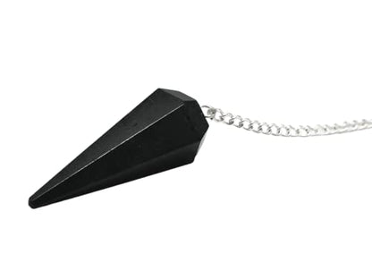 Amazing Gemstone Black Tourmaline Crystal Pendulum for Divination - Certified Dowsing Crystals and Healing Stones for Chakra Balancing and Meditation - Enhance Reiki Spiritual Growth - color: Black Tourmaline (Mental)