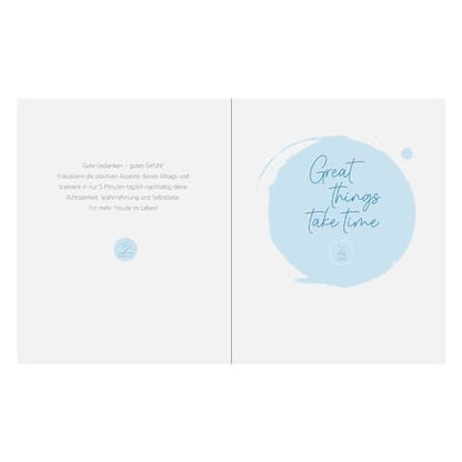 Idena 10857-5 Minute Diary in Blue, Gratitude Diary with 160 Pages, Mindfulness Diary Approx. 16 x 19.7 cm