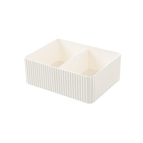 Plastic Home Office Bathroom Storage Box Grid Desktop Sundries Storage Box Makeup (Color : White M) - color: White M
