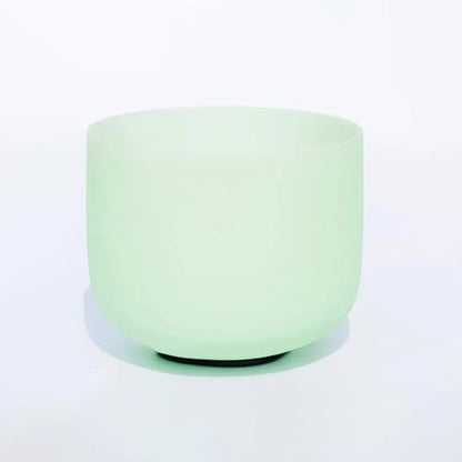 Hye-eun 432hz Crystal Singing Bowls Set,8-12inch Mint Green Sound Bath Bowl 8"A 10"F 12"C,Spiritual Mindfulness Sound Bowls with Beige Carry Case