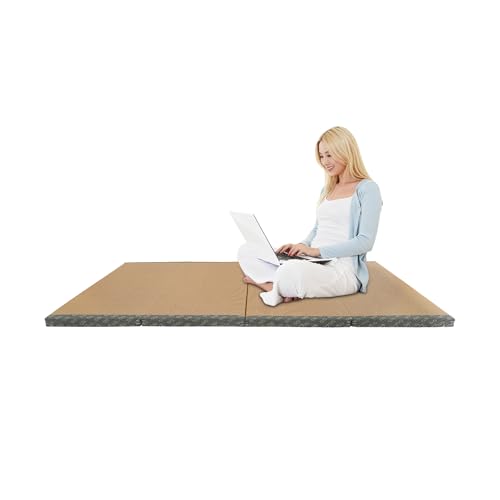 Foldable Floor Mat 78.74x39.37x1.97in, Natural Coconut Fiber Floor Mat, Tatami Futon Mattress Ergonomic Pressure Relief for Yoga Meditation Tatami Home Bed Tea Room (Blue)