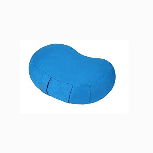 Yoga Meditation Cushion, Zabuton Meditation Pillow, Yoga Bolster/Pillow, Floor seat, Zippered Organic Cotton Cover, Natural Buckwheat - color: Blue, size: 16.9*10.6*5.5inch