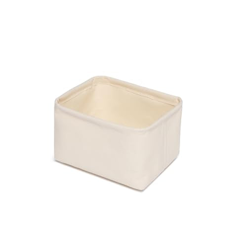 Foldable Storage Bins with Lids Cotton Canvas Rectangular Storage Box Ideal for Organization Lightweight and Durable (7.48 x 5.91 x 4.72) - size: 7.48 x 5.91 x 4.72"