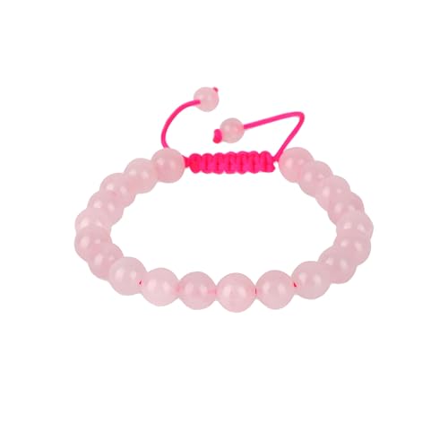 AD Beads Unisex 8mm Gemstone Bracelets Healing Macrame Adjustable 7-9 Inches || wear this healing natural gemstone bracelet help to erase your pain and fear || recover your energy||| - color: Rose Quartz