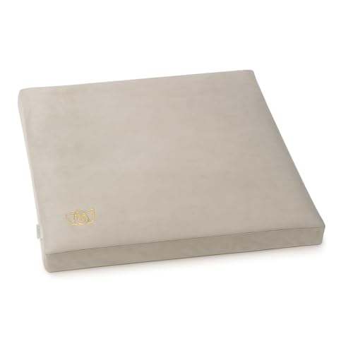 Florensi Meditation Cushion - Comfortable Floor Pillow - Traditional Tibetan Meditation Pillow with Beautiful Velvet Cover - Large Floor Cushion Seating for Adults - Premium Yoga Buckwheat Bolster - color: Grey Cushion