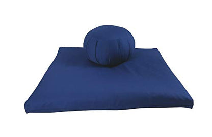 Kapok Zafu and Zabuton Meditation Cushion Set (2pc) - color: Royal Blue