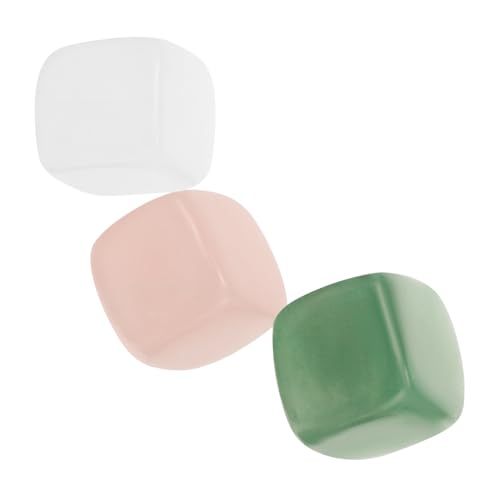 FRCOLOR 3pcs Natural Polished Stones for Home Decoration Smooth Square Crystal Stone Props for Zen Rooms Living Rooms and Meditation Spaces