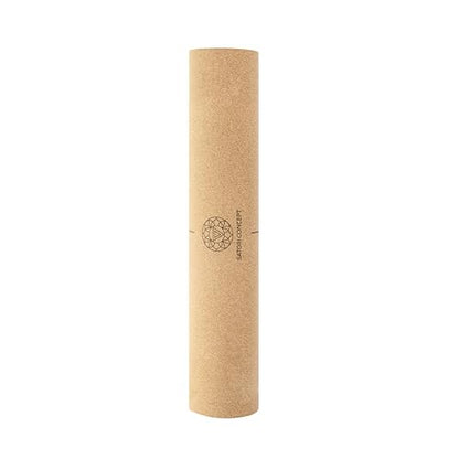 Cork Yoga Mat with Natural Rubber Base, Extra Size, Thickness and Support, Excellent Cushion & Grip, Non-Slip, Non-Toxic, Sweat-Resistant, Sustainable, Eco-friendly Exercise Mat