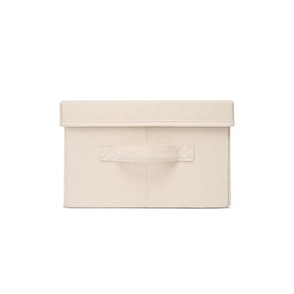 Foldable Storage Bins with Lids Cotton Canvas Rectangular Storage Box Ideal for Organization Lightweight and Durable (S) - size: ‎13.77x 11.02 x 7.08"