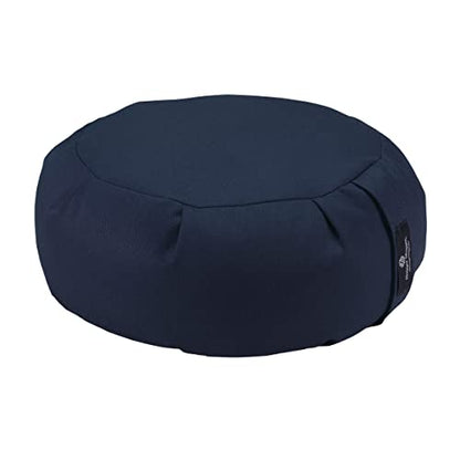 Hugger Mugger Zafu Meditation Cushion - Support in Cross-Legged Sitting, Buckwheat Filled, Durable Fabric, Convenient Handle, Handmade in USA