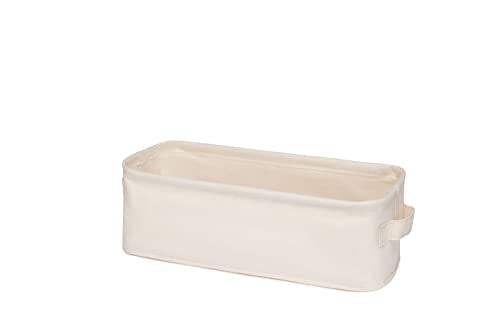 Decorative Basket Rectangular Fabric Storage Bin Organizer Basket with Handles for Clothes Storage (14.5 x 5.1 x 4.7, Beige) - size: 14.5 x 5.1 x 4.7''