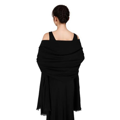 Pashmina shawls and wraps for Evening Dresses Scarf for Women Winter Shawl Wraps for Women Weedings - color: Black