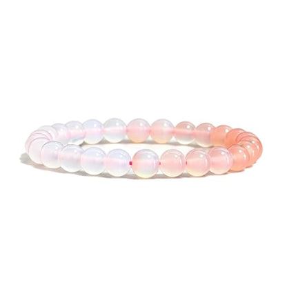 Beaded Bracelets for Women,Stretch Healing Crystal Bracelet Natural Stone Gemstone Jewelry Gifts - color: Style S-Gradient Agate