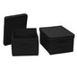 Household Essentials Large Fabric Storage Box With Lid Box, Black, Set of 2 - color: Black