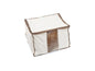 Covermates Canvas Storage Bag for Blankets, Clothes & Décor, 100% Cotton Breathable Fabric, Clear ID Window, Dual Zipper Closure, Carry Handles, Closet Organization, Natural - size: 19.25W x 13D x 12.5H