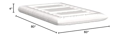 MAXYOYO Japanese Floor Futon Queen Size, Thicken Tatami Mat Sleeping Pad Foldable Roll Up Mattress Trifold Pad Guest Mat, Off White - color: Off White, size: Queen