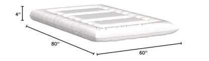 MAXYOYO Japanese Floor Futon Queen Size, Thicken Tatami Mat Sleeping Pad Foldable Roll Up Mattress Trifold Pad Guest Mat, Off White - color: Off White, size: Queen