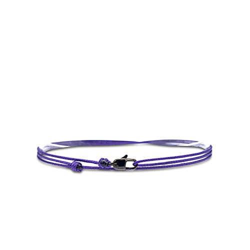 Made by Nami Nautical Rope Bracelet for Men Waterproof & Adjustable Wrap String Bracelets with Snap Hook Gift for Him - color: Purple Black