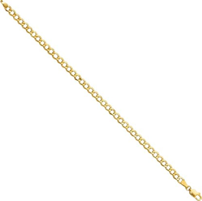 IceCarats 14K Yellow Gold 4.3mm Thick Curb Chain Link Bracelet, Polished