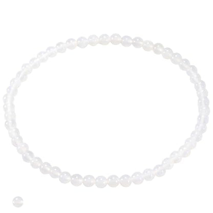 14in Agate Wrap Bracelet for Women Men Natural Round Beaded Agates Stone Healing Stretch Bracelets Elastic Handmade Polished Gemstone Beads Bracelet - color: White, size: 8mm Beads