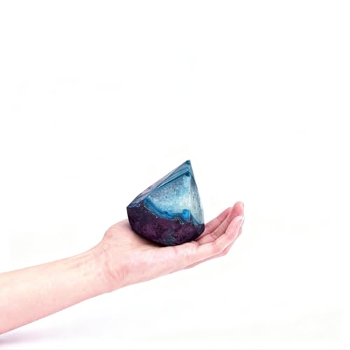 Big Agate Wand Geode Irregular Column 1.7-2.2 Lbs Dyed Teal for Japandi Theme Yard Garden Botanical Balance Space Decor - color: Dyed Teal, size: 1.7-2.2 Pound